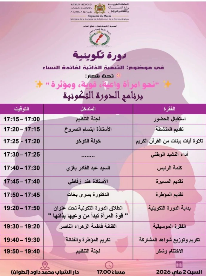 برنامج الدورة التكونية